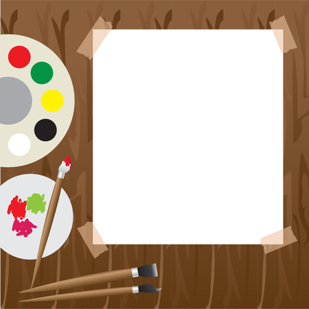 Art palette with paint Vector illustration.のイラスト素材
