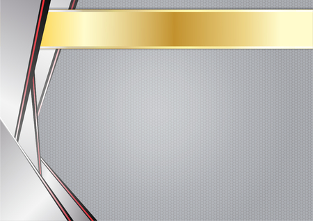abstract sharp metallic, aluminum with gold frame,  vector illustration.のイラスト素材
