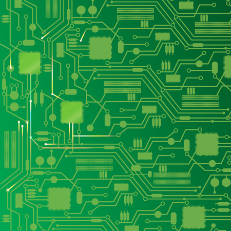 Computer circuit board abstract background, vector illustration.のイラスト素材