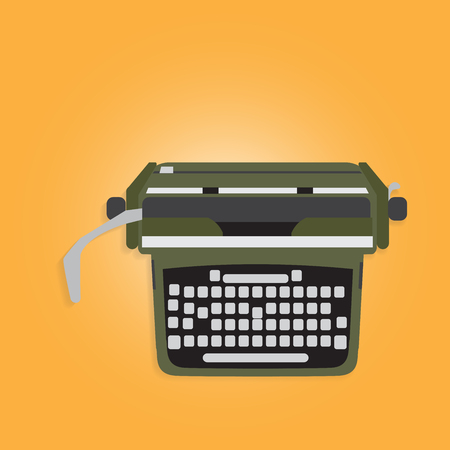 Vintage Appliances, Ancient typewriter, Vector illustrationのイラスト素材