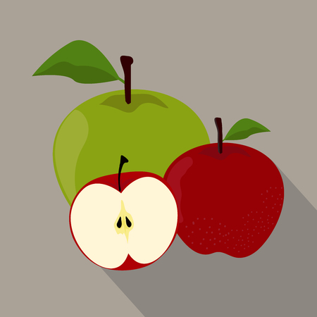 Apples isolated flat style, Apples icon isolated , Apples on a light Background, vector illustration.のイラスト素材