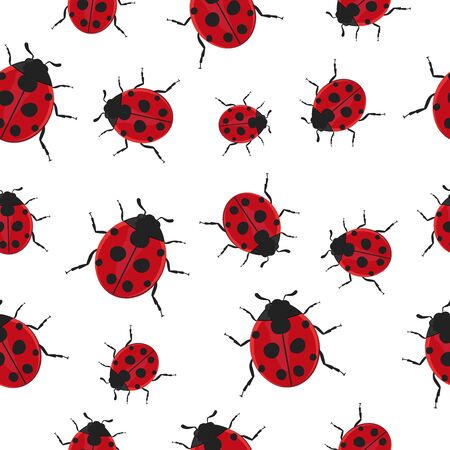 Ladybug Pattern Seamless  background vector illustration.のイラスト素材