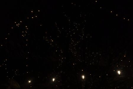 black background with some of the lights turned on . bokeh effectの写真素材