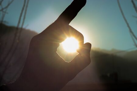 Lens Flare ,Sun Flare on black background object designの写真素材