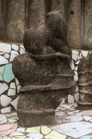 handcrafted rock at rock garden of Chandigarh, Punjab, Indiaのeditorial素材