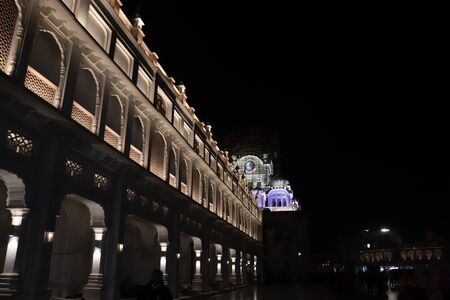 historic building on the side of golden temple in amritsarの写真素材