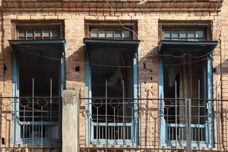 Three windows of old building opened in amritsarの写真素材