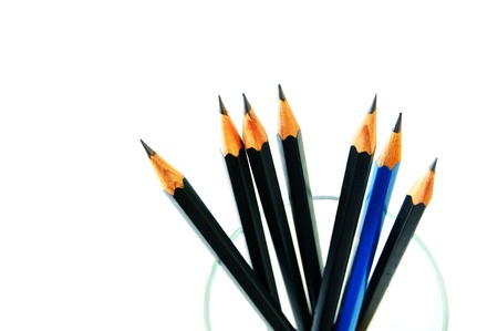 Pencil in the glassの写真素材