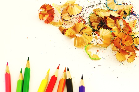 sharpened colored pencilの写真素材