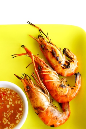 Grilled prawns                の写真素材