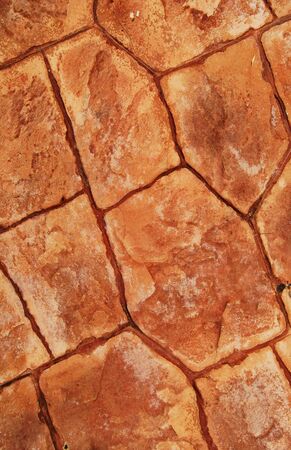 Pavement Made From Red Stone Plates               の写真素材