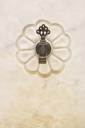 Vintage Water Tap on White Grunge Marble                  の写真素材