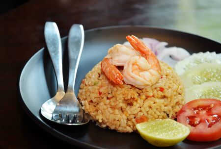 Fried Rice With Shrimpの写真素材