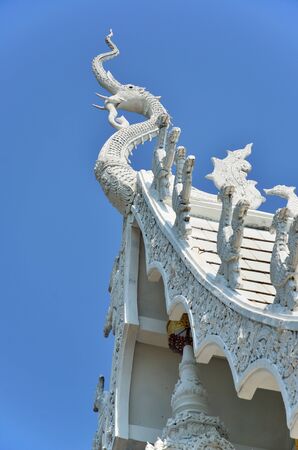 The Gable Apex Of Temple On Blue Sky Background