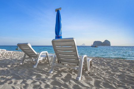 Blue Sky And White Sand Beachの写真素材