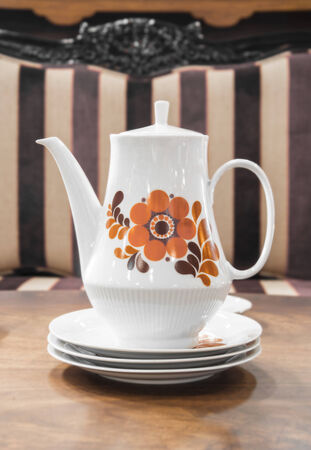 White Ceramic Teapotの写真素材