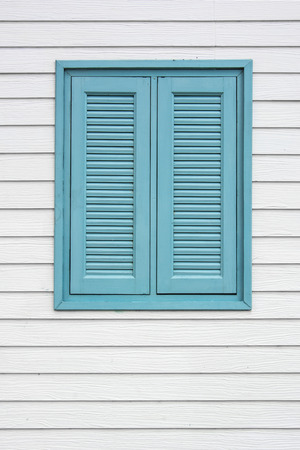 Wooden Cyans Windowの写真素材