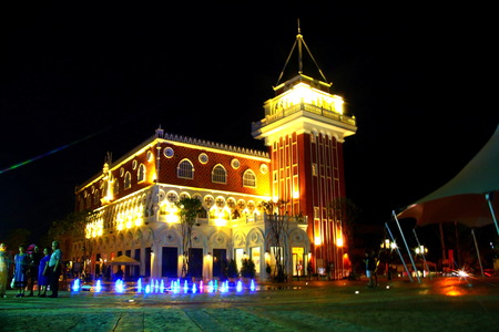 Musium of 3D Photos in twilight , Thailandのeditorial素材