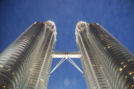 View of Petronas Twin Towers in Malaysiaのeditorial素材
