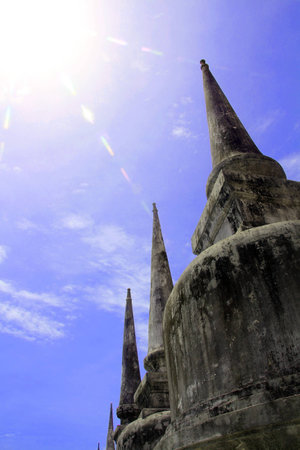 Sunlight sparkles over pagodaの写真素材