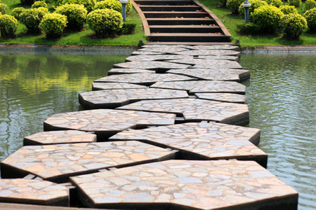 Walkway made of artificial stoneの写真素材
