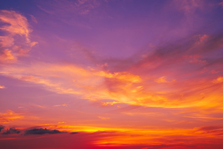 beautiful of Stratus cloud in sunset background for forecast and meteorology conceptの写真素材