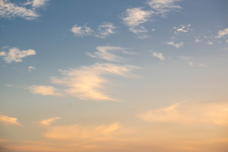 Cirrus cloud in sunset background for forecast and meteorology conceptの写真素材