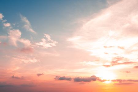 beautiful of abstract cumulus cloud in sunset background for forecast and meteorology conceptの写真素材