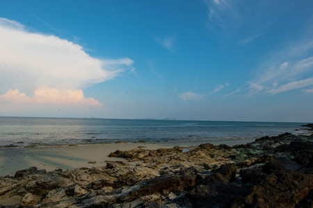 Nimbostratus cloud  Floating over the oceanの写真素材