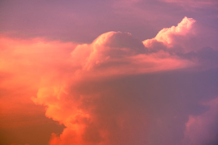 gradient sky and Cumulonimbus  cloud in bright rainbow colors and Colorful smooth sky in sunsetの写真素材