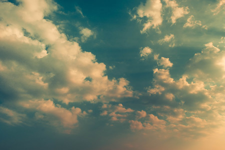 Colorful of skyscape with pink magenta yellow orange and blue shades exotic look like heavenの写真素材