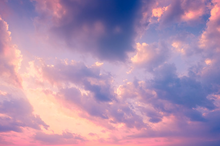 Beautiful sky with cloud and empty area for text. concept Nature for presentation background Beautiful colorful sky with sunlight. Environment and beautyの写真素材