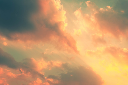 Beautiful sky with cloud and empty area for text. concept Nature for presentation background Beautiful colorful sky with sunlight. Environment and beautyの写真素材