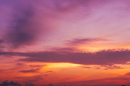 beautiful of Stratus cloud in sunset background for forecast and meteorology conceptの写真素材