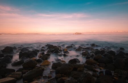 long exposure seascape at Koh Yao Yai Coast of first light in morning, Koh Yao Yai,Phangnga,Thailand