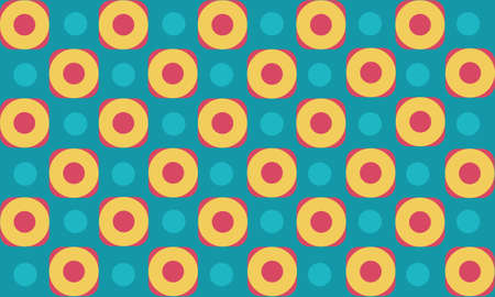 Yellow circle pattern red dots on pastel green backgroundのイラスト素材