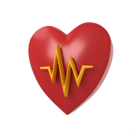 Photo a red heart icon with heart beat lineの写真素材