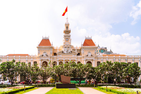 Ho Chi Minh City Hall, Ancient of People's Committee Building, Vietnam - Uy Ban Nhan Danのeditorial素材