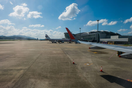 Fukuoka airport - runwayのeditorial素材
