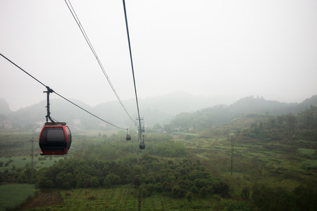 Cable car/ ropeway to tianmen mountain zhangjiajie, chinaの写真素材