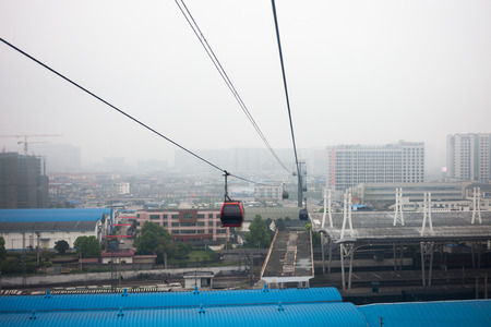 Cable car/ ropeway to tianmen mountain zhangjiajie, chinaの写真素材