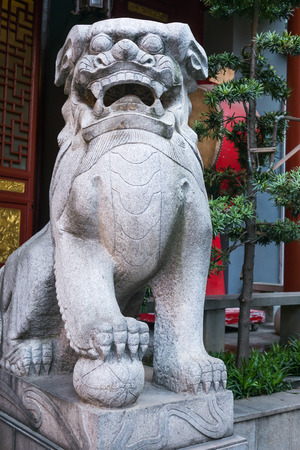 Chinese style lion statue in Changsha city,Hunan, Chinaの写真素材