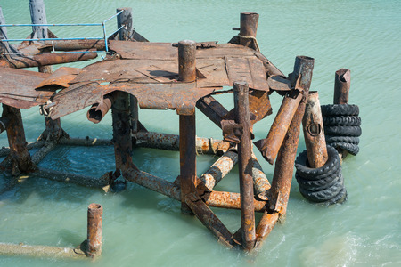 Ferry port in Donsak, Surat Thani province, Thailandの写真素材