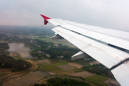 Hunan, China bird eye view from airplane.の写真素材
