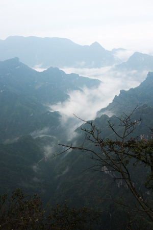 View point of Tianmen mountain in zhangjiajie, Hunan, chinaの写真素材