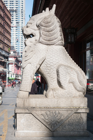 Chinese style lion statue in Changsha city,Hunan, Chinaの写真素材