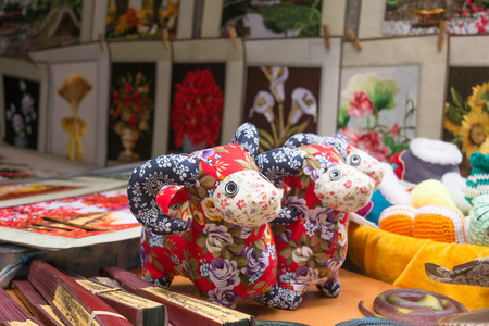 Chinese souvenir shop on walking street in Feng huang, Hunan, China