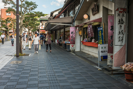 Fukuoka, Japan - September 26 2014: Street to Dazaifu Tenmangu shrine.のeditorial素材