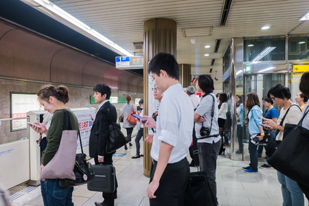 FUKUOKA, JAPAN - SEPTEMBER 26, 2014: Tenjin station, Fukuoka, Japan.のeditorial素材