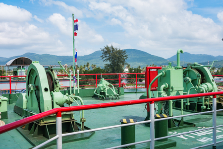 View of Koh Phangan, Thailand from the ferry deckの写真素材